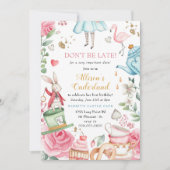 Onederland Tea Birthday Party Girl First Birthday Kaart (Voorkant)