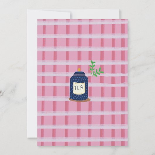 Onederland Tea Party - Eerste Verjaardagsfeest Inv Kaart (Achterkant)