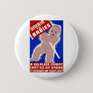 Oneerlijke behandeling van baby's ronde button 5,7 cm