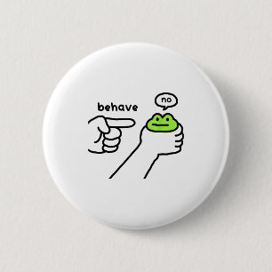 Oneerlijke Kikker Grappige Kikker Meme Gedraag Gee Ronde Button 5,7 Cm