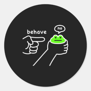 Oneerlijke Kikker Grappige Kikker Meme Gedraag Gee Ronde Sticker