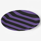 Oneffen strepen in Paarse en zwarte Papieren Bordje (Gekanteld)