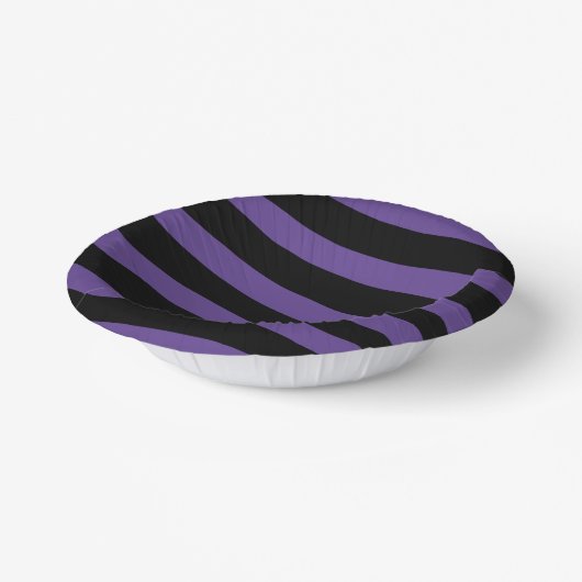 Oneffen strepen in Paarse en zwarte Papieren Kommen (Gebogen)