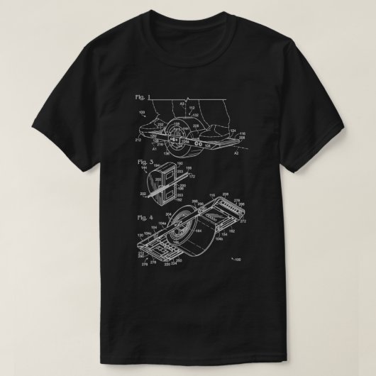 Onehweel Eigenaar Gift Retro Onewiel Patent Tekeni T-shirt (Design voorkant)
