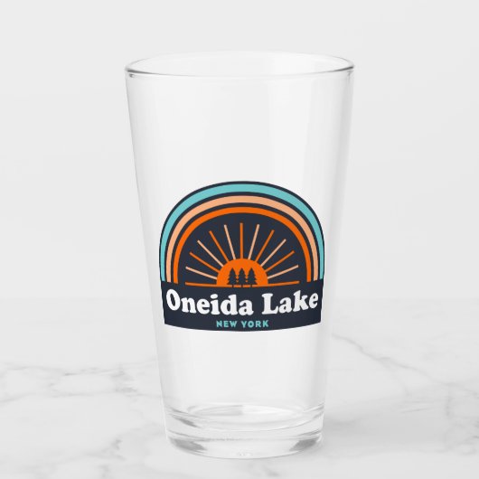 Oneida Lake New York Rainbow Glas (Voorkant)