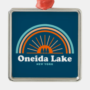 Oneida Lake New York Rainbow Metalen Ornament