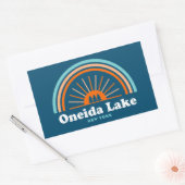 Oneida Lake New York Rainbow Rechthoekige Sticker (Envelop)