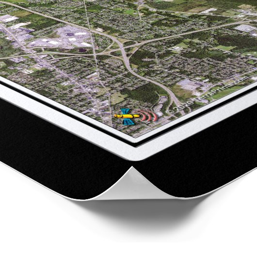 Oneida Lake New York Satellite Poster Map (Hoek)