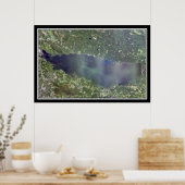 Oneida Lake New York Satellite Poster Map (Keuken)