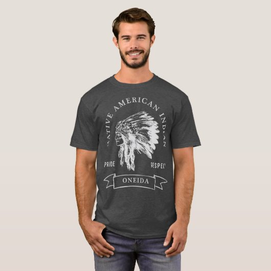 Oneida Tribe Native American Indian Pride Darker T-shirt (Voorkant volledig)