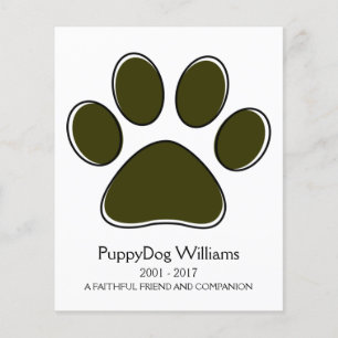 oneigenlijke herdenkingskaart voor gezelschapsdier