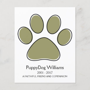 oneigenlijke herdenkingskaart voor gezelschapsdier