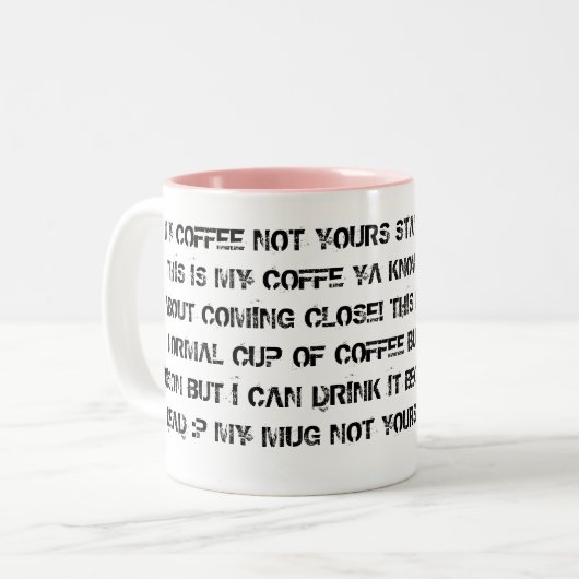 oneigenlijke koffiebeker tweekleurige koffiemok (Voorkant links)