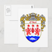 O'Neil Coat of Arms (gemanteld) Briefkaart (Voorkant / Achterkant)