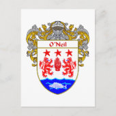 O'Neil Coat of Arms (gemanteld) Briefkaart (Voorkant)