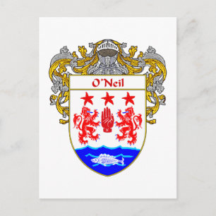 O'Neil Coat of Arms (Mantled) Briefkaart