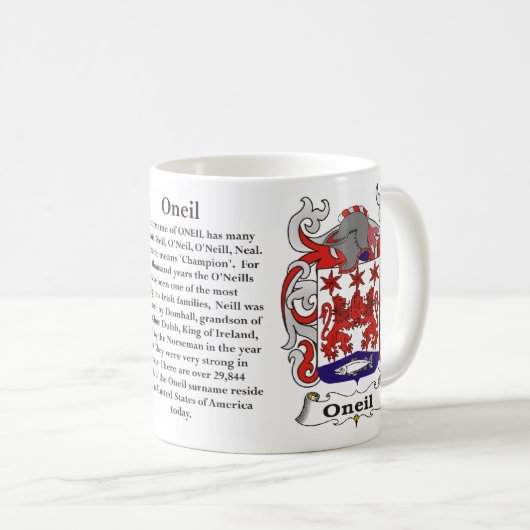 Oneil, Geschiedenis, Betekenis en de Crest Mok (Voorkant rechts)