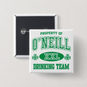O'Neil Irish Drink Team Vierkante Button 5,1 Cm (Voorkant /achterkant)