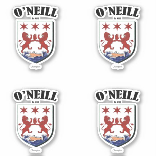 O'Neill Crest Iers Vertaling & Betekenis (x4) Sticker (Voorkant)