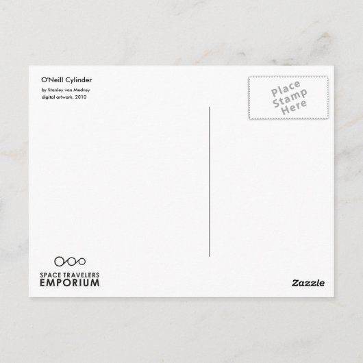 O'Neill Cylinder (gecorrigeerd) Briefkaart (Achterkant)