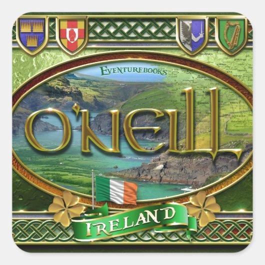 O'Neill Family Banner Vierkante Sticker (Voorkant)