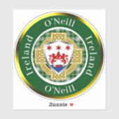 O'Neill Ierse Schild/Celtisch Kruis Persoonlijk Sticker (Vel)