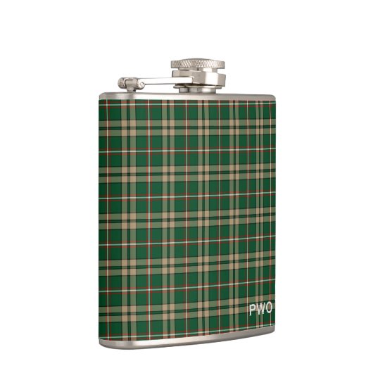 O'Neill Tartan Monogram Groen en Tan Plaid Heupfles (Rechts)