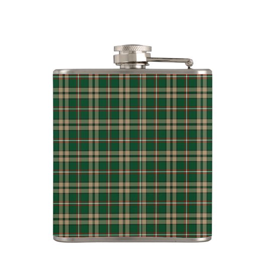 O'Neill Tartan Monogram Groen en Tan Plaid Heupfles (Achterkant)