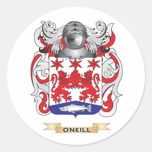 O'Neill Wapenschild (Familie Crest) Ronde Sticker (Voorkant)