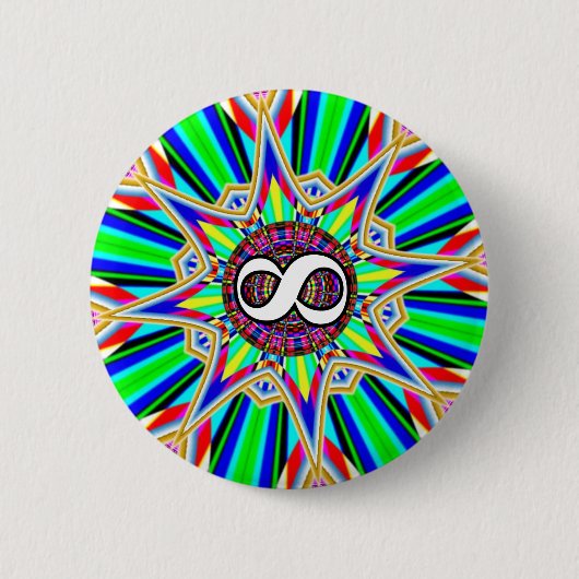 Oneindig Acht Ster Ronde Button 5,7 Cm (Voorkant)