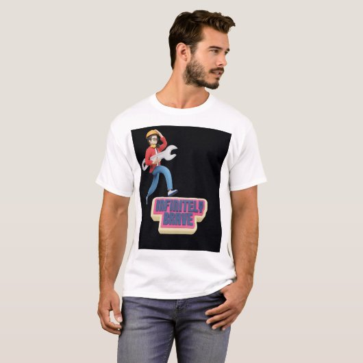 ONEINDIG DAPPER OM TE WERKEN T-SHIRT (Voorkant volledig)