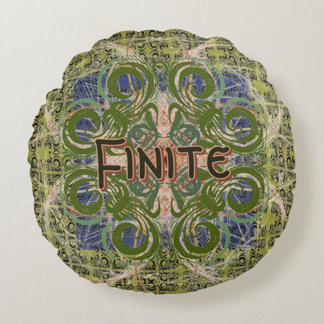 Oneindig - Groen abstract door Alexandra Cook Rond Kussen (Voorkant)