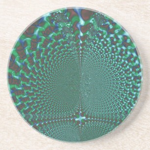 oneindig groen met blauwe hooglichten zandsteen onderzetter