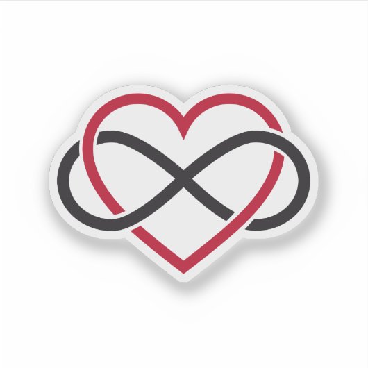 Oneindig hart, liefde voor altijd sticker (Voorkant)