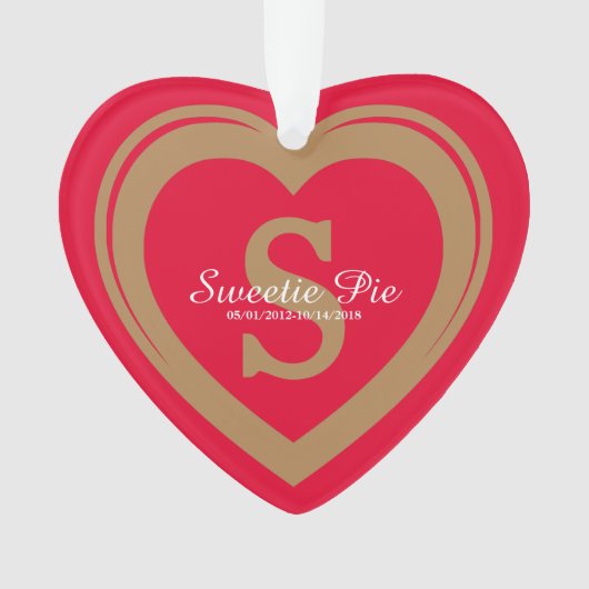 Oneindig in mijn hart rode herdenkingsornament ornament (voorkant)