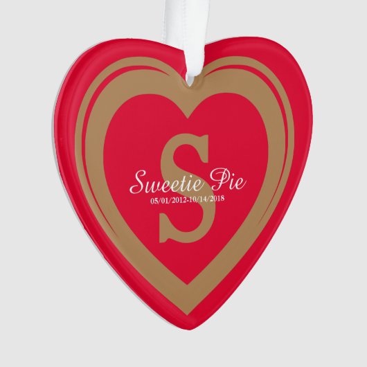 Oneindig in mijn hart rode herdenkingsornament ornament (voorkant)