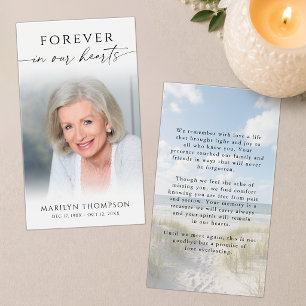 Oneindig in Onze Harten Strand Foto Herdenkingskaa Visitekaartje