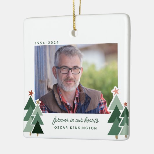 Oneindig in Onze Hartengedenkteken Rustieke Bomen Keramisch Ornament (Links)