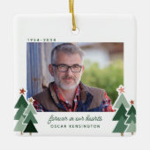 Oneindig in Onze Hartengedenkteken Rustieke Bomen Keramisch Ornament (Voorkant)