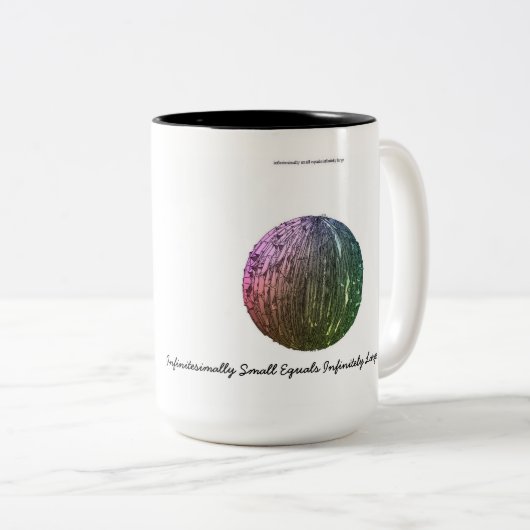 oneindig klein evenaart oneindig groot tweekleurige koffiemok (Voorkant rechts)