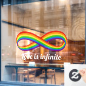 Oneindig liefdessymbool Regenboog Cool Oneindighei Raamsticker (Cafe Raam)