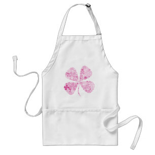 oneindig Lucky Pink Clover Standaard Schort