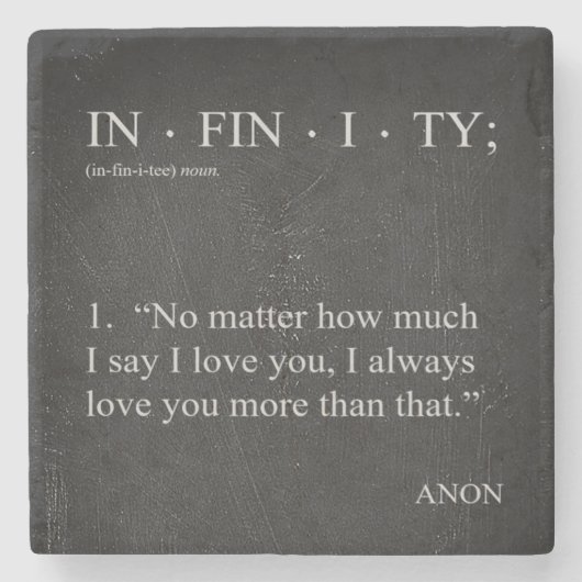 ONEINDIG Meer van je houden Definitie COASTER Stenen Onderzetter (Voorkant)