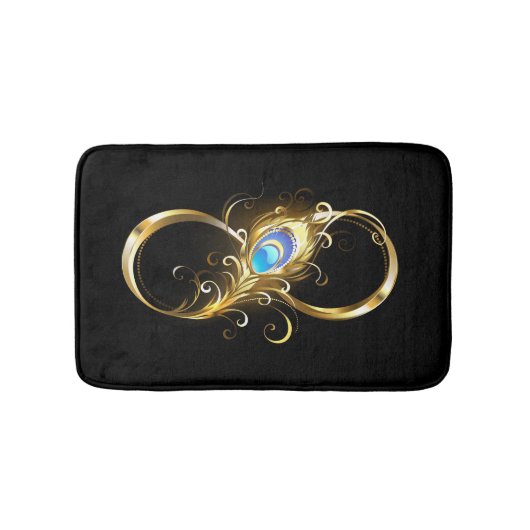 Oneindig met gouden pauwenveer badmat (Voorkant)
