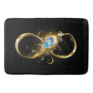 Oneindig met gouden pauwenveer badmat