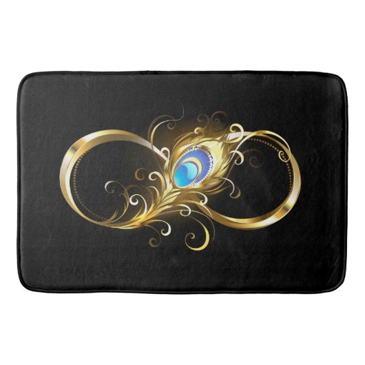 Oneindig met gouden pauwenveer badmat (Voorkant)