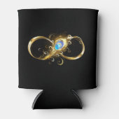 Oneindig met gouden pauwenveer blikjeskoeler (Voorkant)