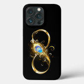 Oneindig met gouden pauwenveer Case-Mate iPhone case (Achterkant)