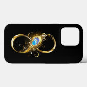 Oneindig met gouden pauwenveer Case-Mate iPhone case (Achterkant (horizontaal))