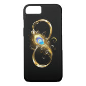 Oneindig met gouden pauwenveer Case-Mate iPhone case (Achterkant)
